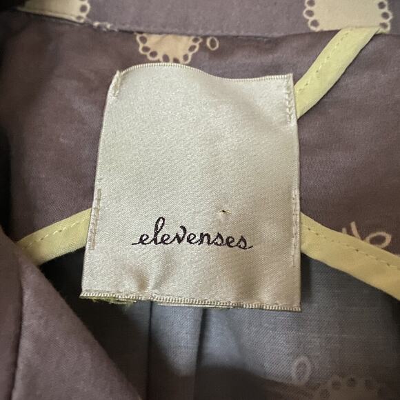 ELEVENSES Kimono Women's Medium Anthropologie Jacket Lila Dotted Trench Jacket - Picture 3 of 10